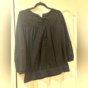 Lace detailed Boho Ashley Blue Blouse